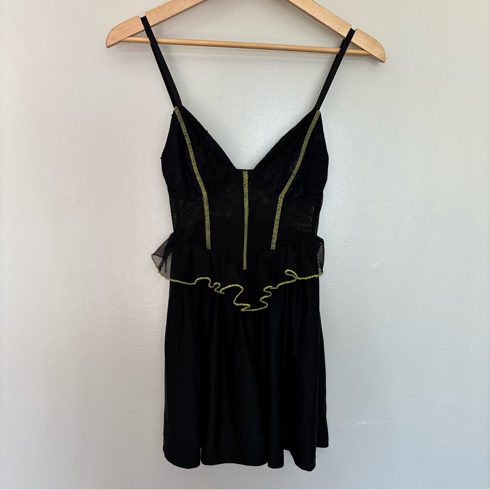 Revolve RBD Malerie Party Dress Mini Dress in Black and Yellow Lace Size XS - Picture 4 of 9